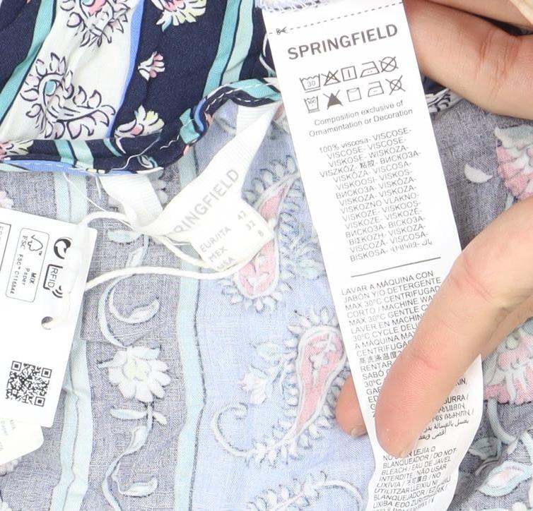 Springfield Women’s Multicoloured Paisley Midi Bohemian Dress Size 14
