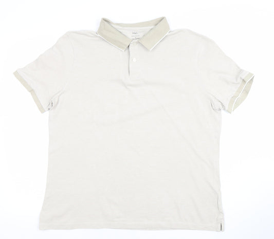 Marks and Spencer Men’s Beige Regular Fit Cotton Polo Shirt XL