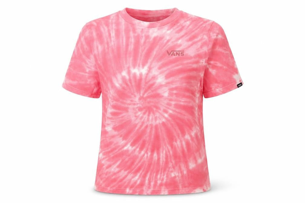 Vans Womens Pink Tie-Dye Classic Fit Cotton T-Shirt Size S