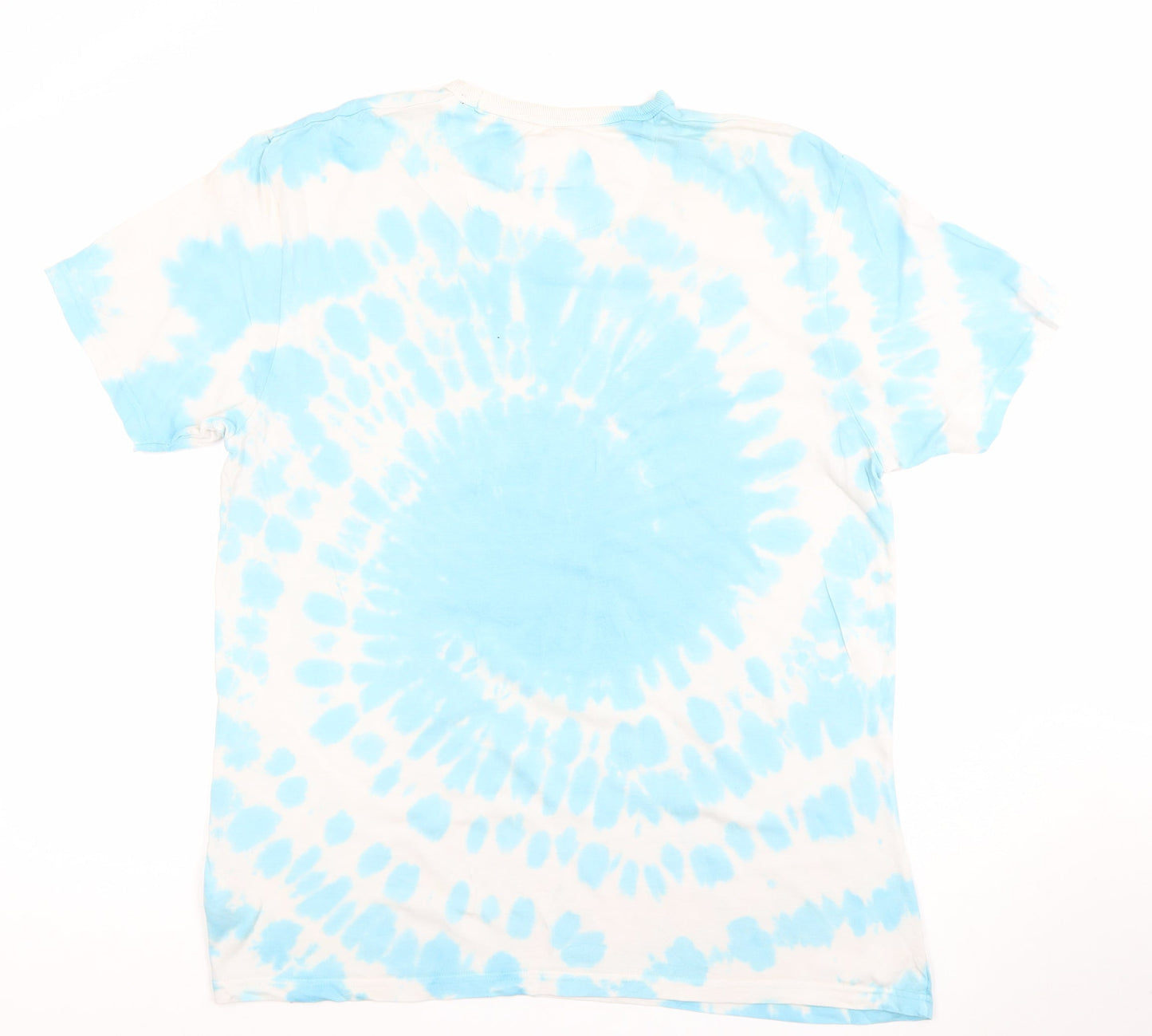 Next Men Blue Tie-Dye Good Vibes Crew Neck T-Shirt Size L