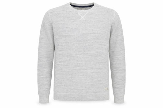 Next Mens Grey Waffle Knit Cotton Blend Crew Neck Jumper Size L