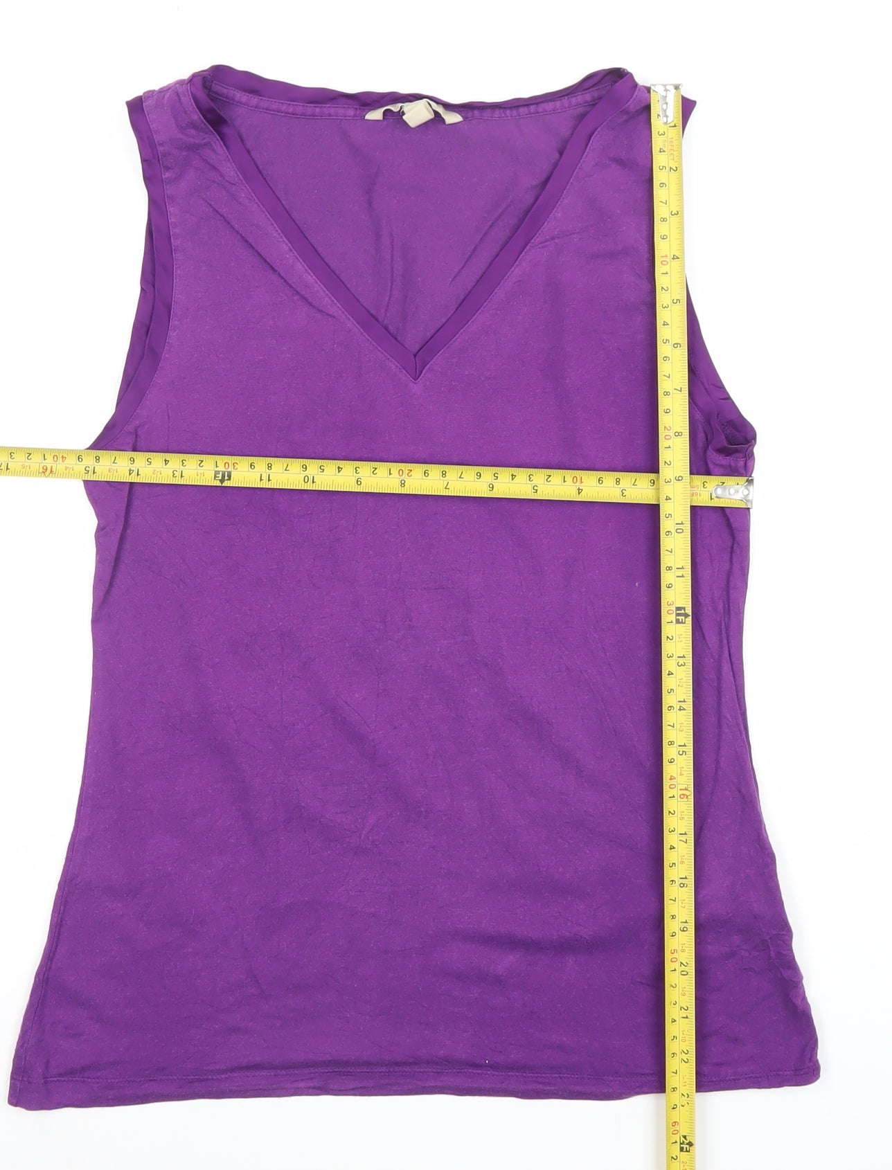 Banana Republic Women's Purple V-Neck Sleeveless Tank Top Size S