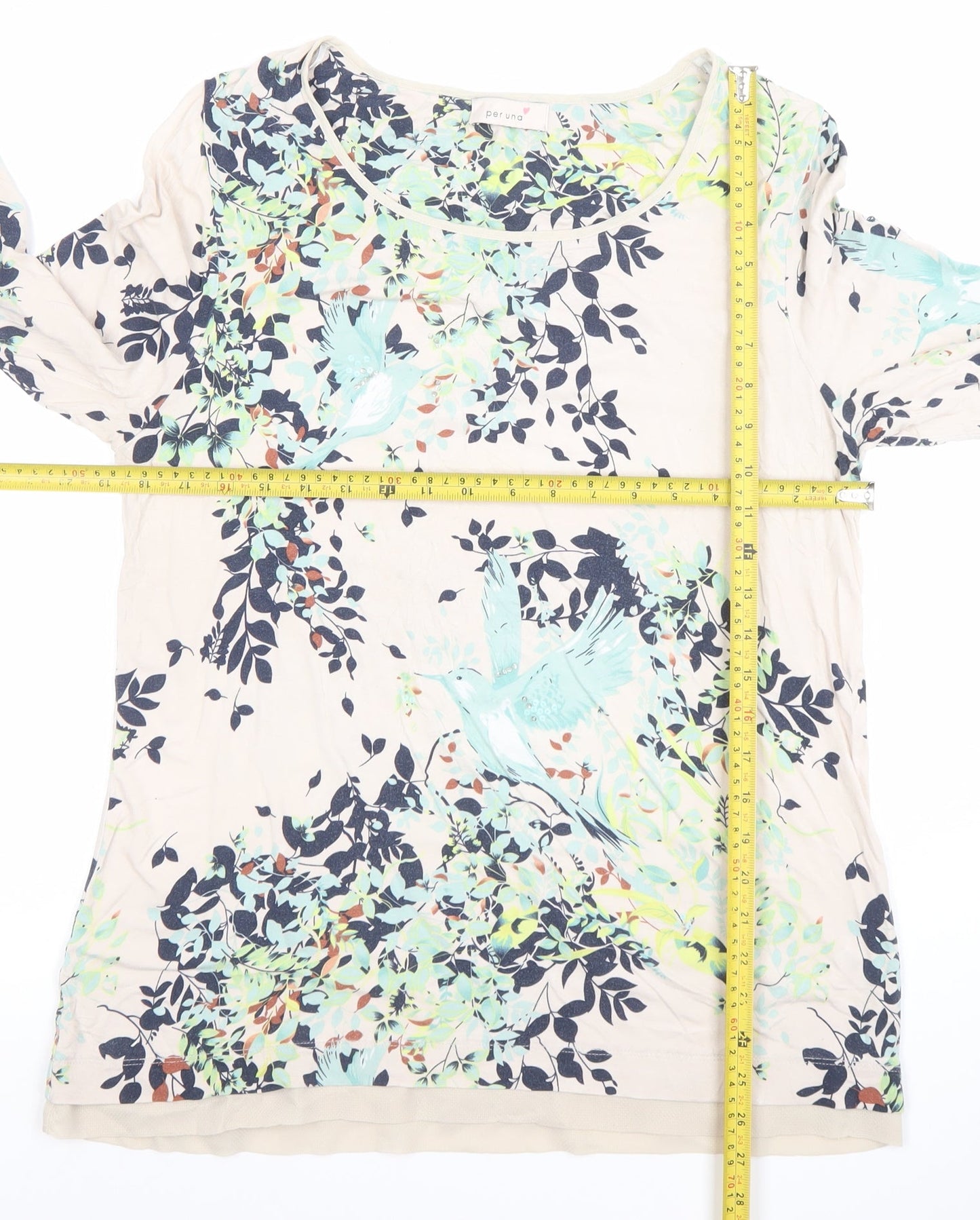 Marks and Spencer Per Una Women's Beige Floral Tunic Top Size 14