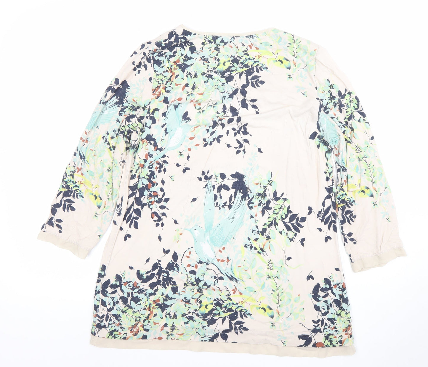 Marks and Spencer Per Una Women's Beige Floral Tunic Top Size 14