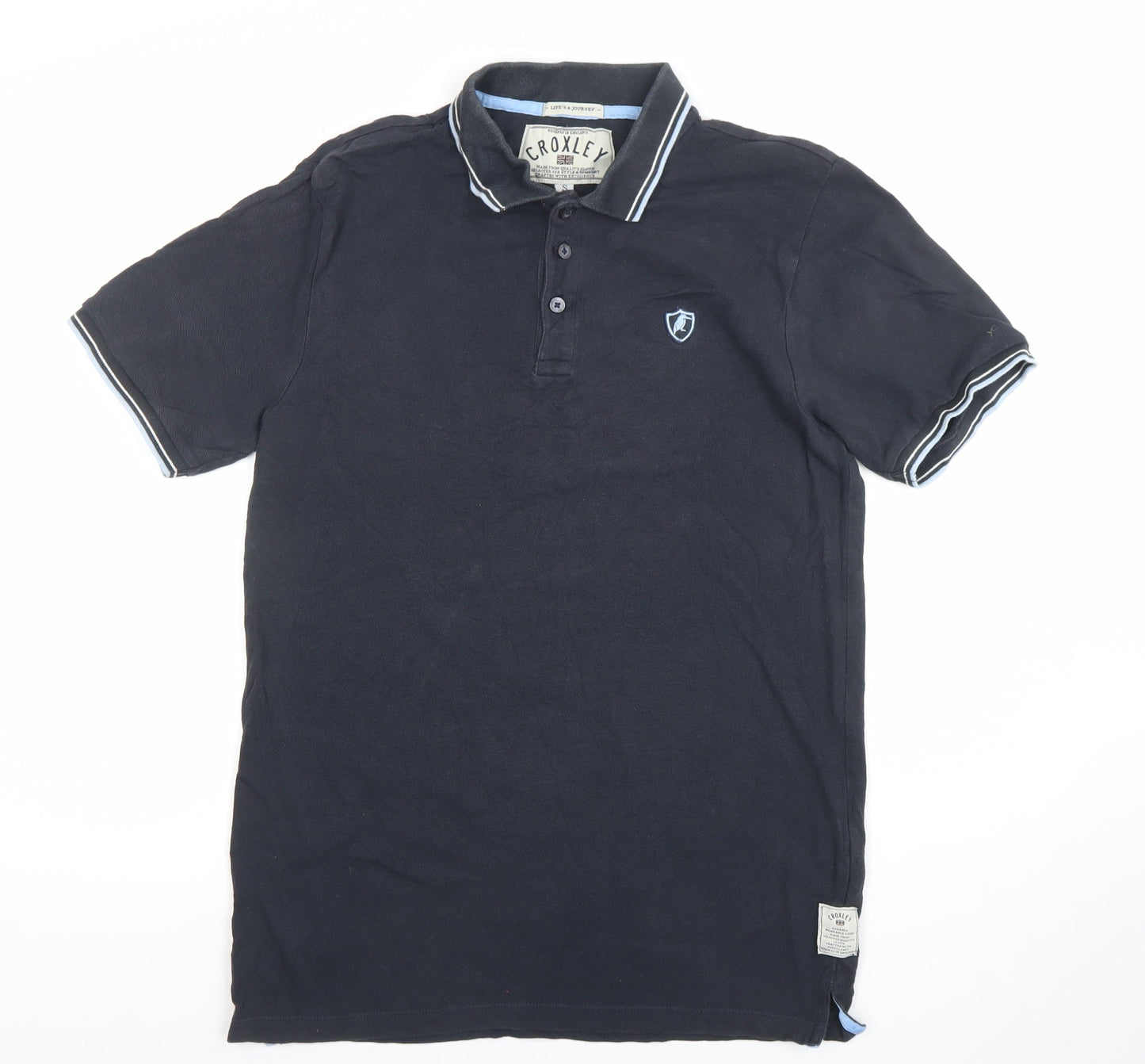 Croxley Men's Black Cotton Polo Shirt Size S Classic Fit