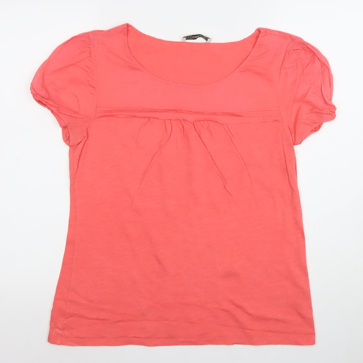 Oasis Women's Pink Cotton Scoop Neck Short Sleeve T-Shirt L