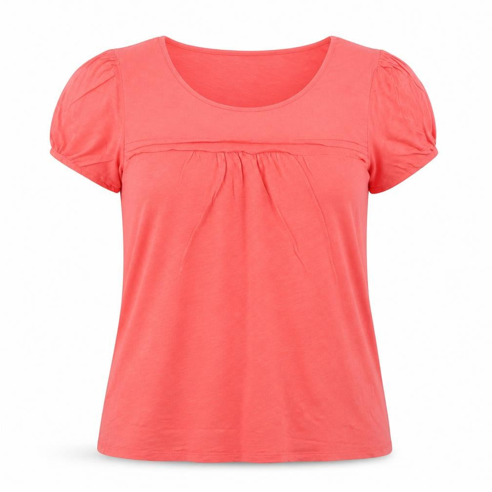 Oasis Women's Pink Cotton Scoop Neck Short Sleeve T-Shirt L