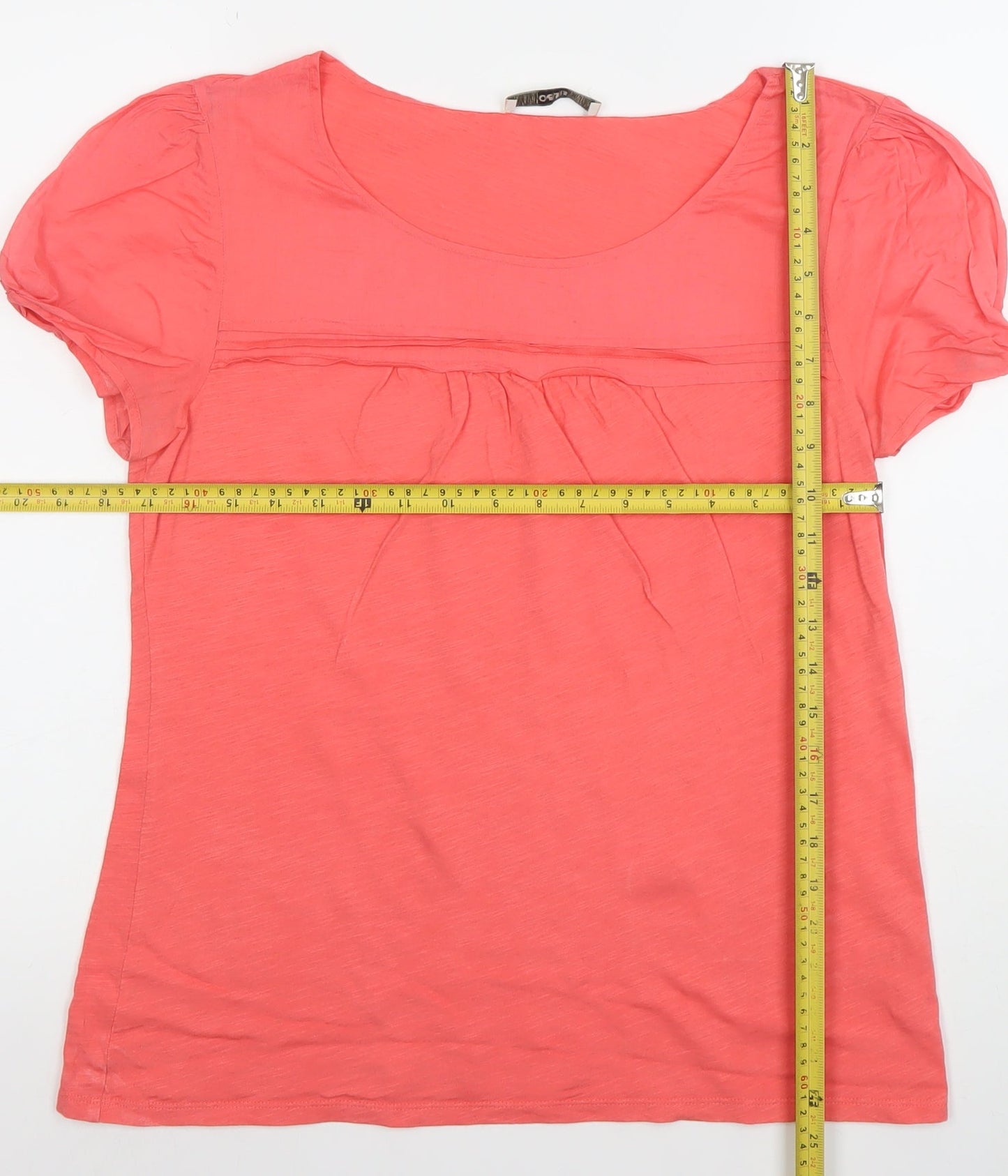 Oasis Women's Pink Cotton Scoop Neck Short Sleeve T-Shirt L