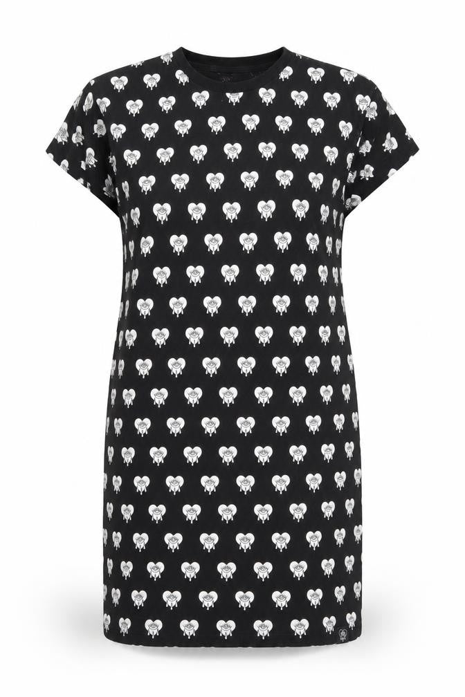 Bad Monday Womens Black Graphic T-Shirt Dress Size 10