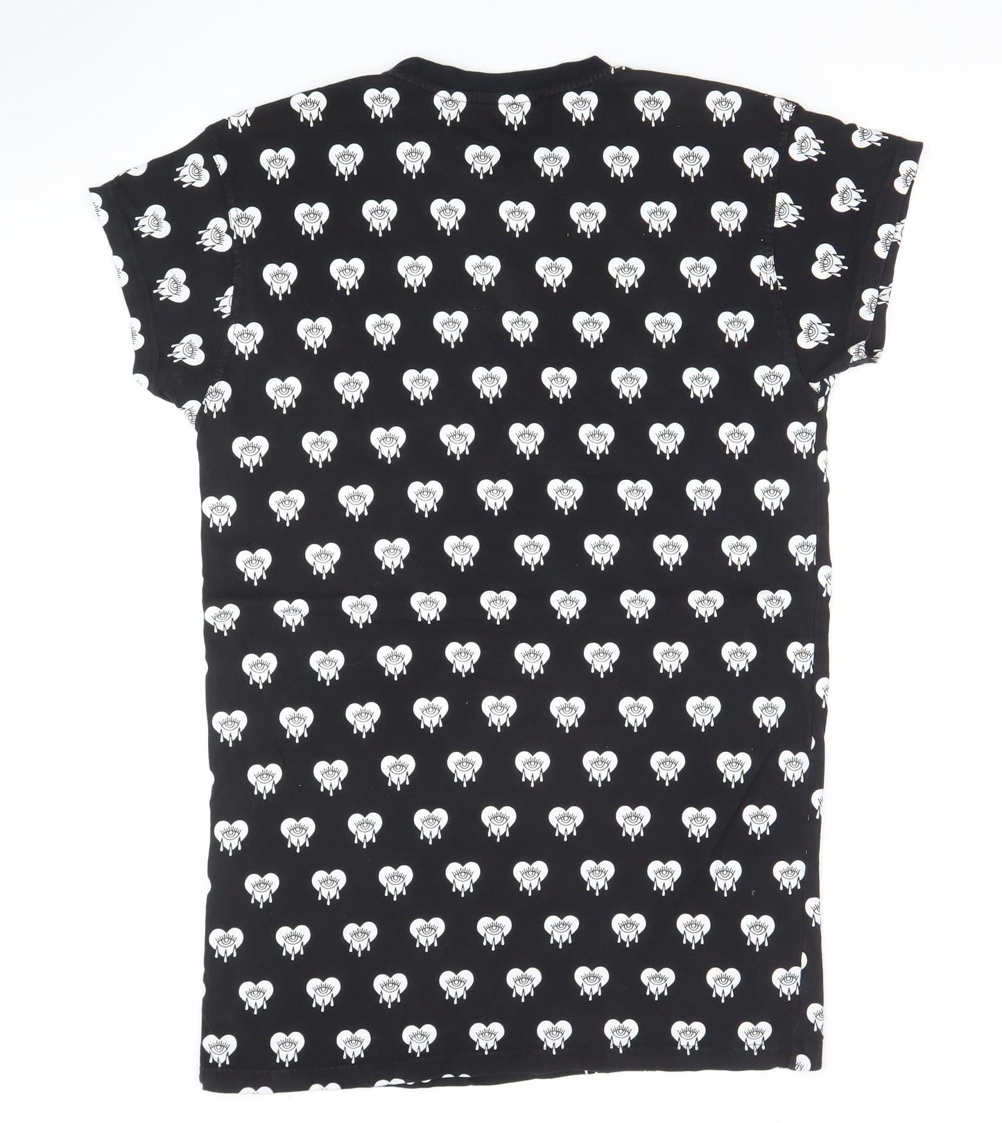 Bad Monday Womens Black Graphic T-Shirt Dress Size 10