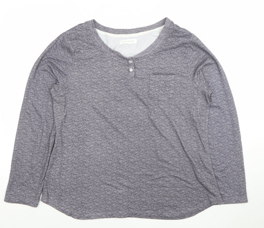 Carole Hochman Women’s Grey Long Sleeve Henley Jersey Top Size L