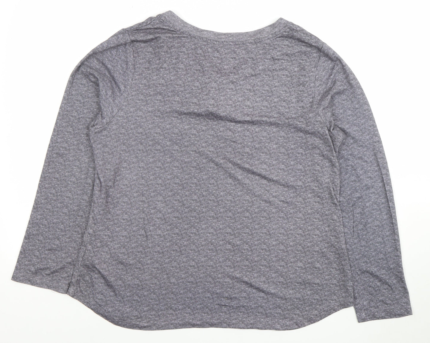 Carole Hochman Women’s Grey Long Sleeve Henley Jersey Top Size L