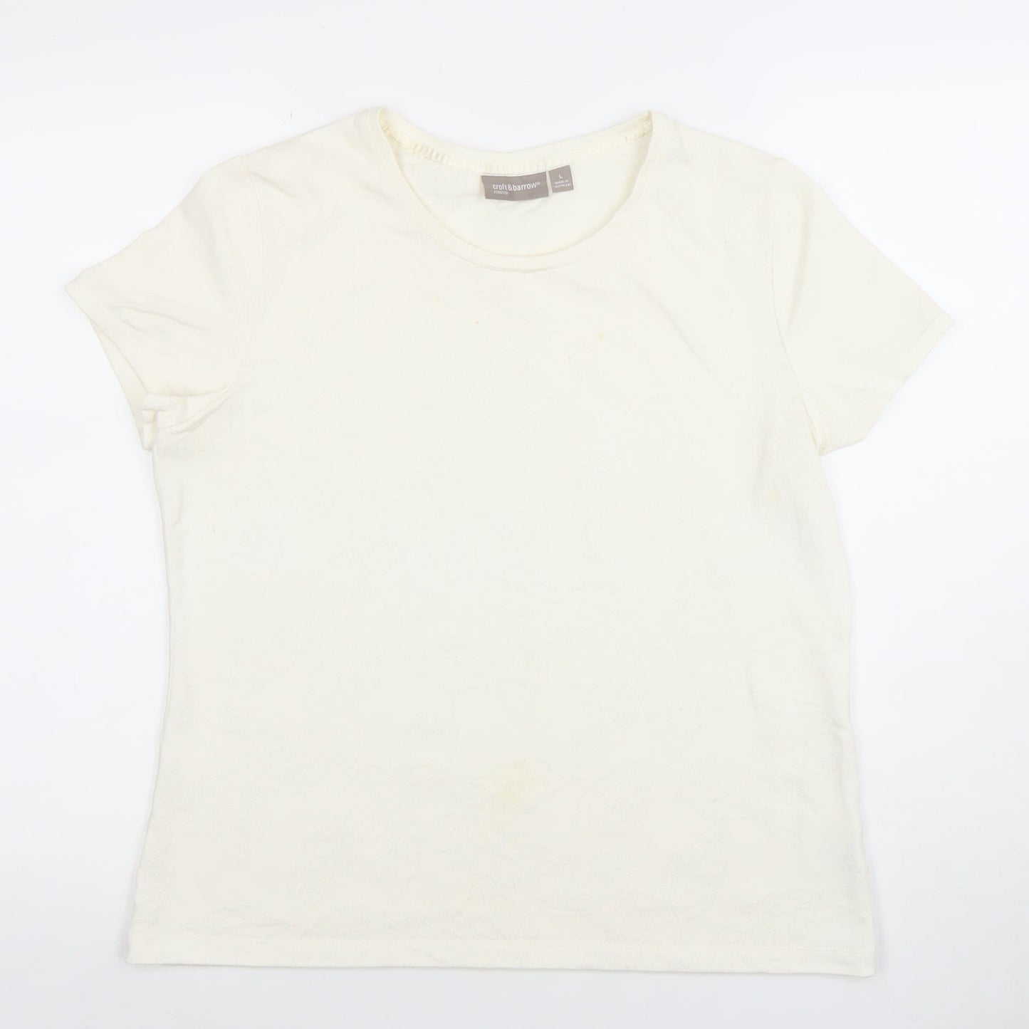 Croft & Barrow Women’s Ivory Stretch Crew Neck T-Shirt Size L