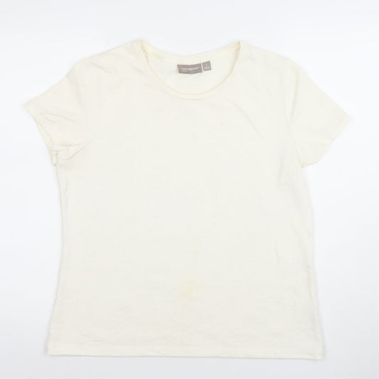 Croft & Barrow Women’s Ivory Stretch Crew Neck T-Shirt Size L