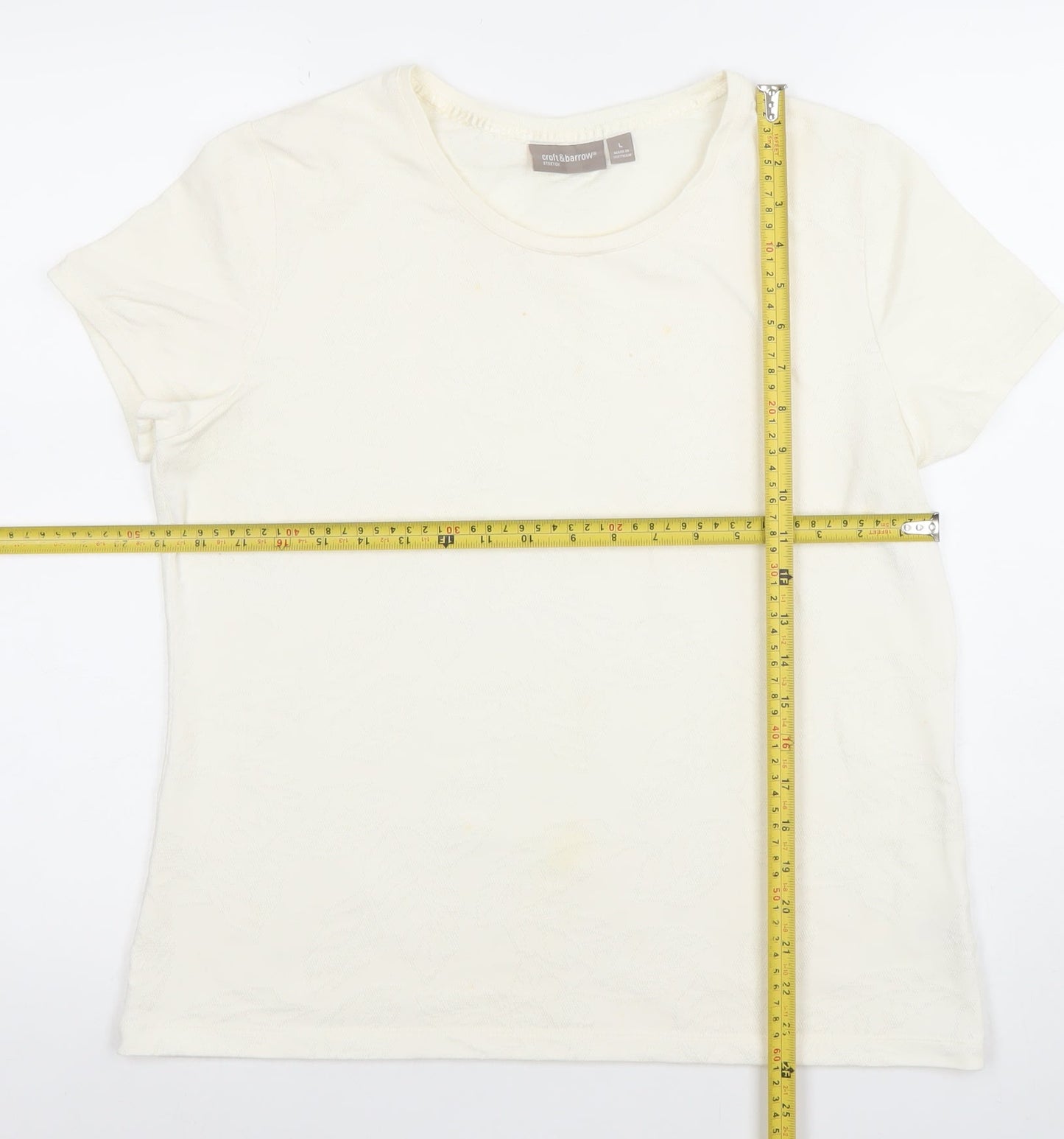 Croft & Barrow Women’s Ivory Stretch Crew Neck T-Shirt Size L