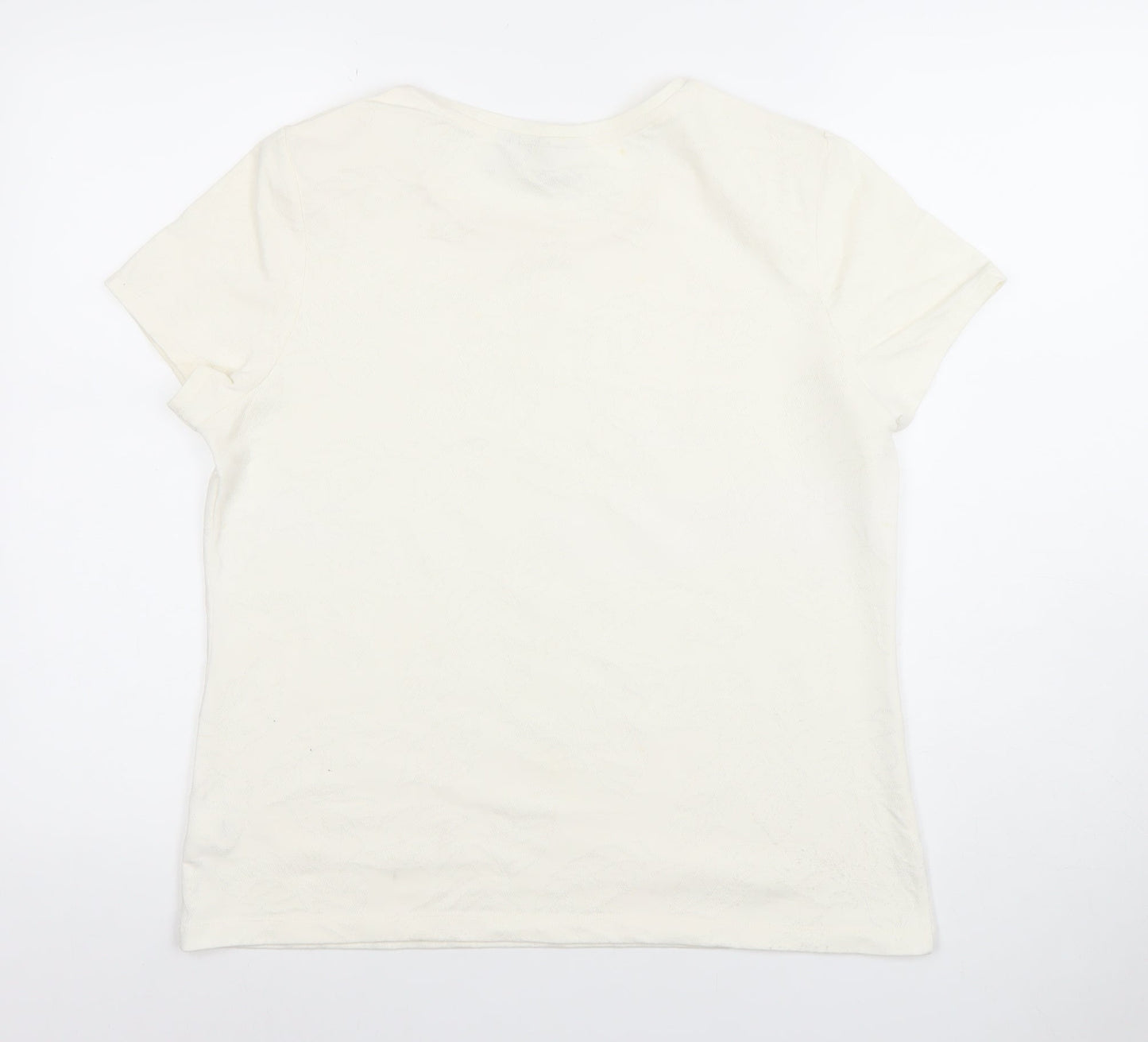 Croft & Barrow Women’s Ivory Stretch Crew Neck T-Shirt Size L