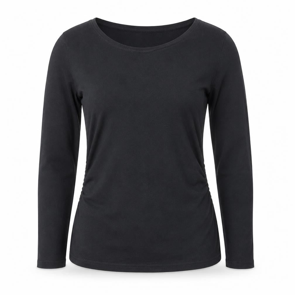 Peacocks Maternity Black Long Sleeve Cotton T-Shirt Size 8