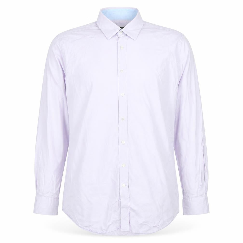 Jaeger Men's Purple 16.5in Regular Fit Cotton Long Sleeve Dress Shirt
