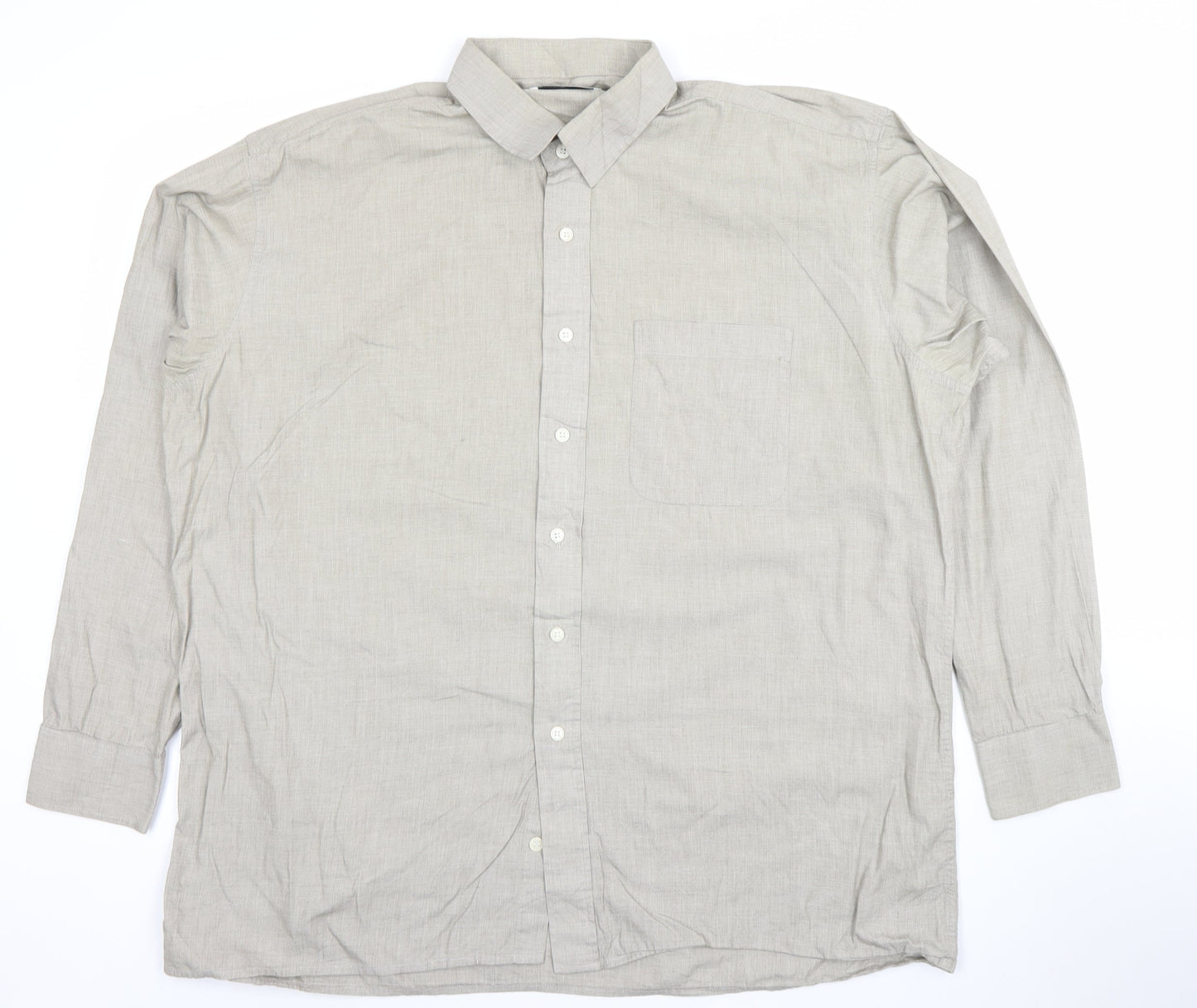 Pierre Cardin Men's Beige Long Sleeve Classic Fit Cotton Shirt 17in
