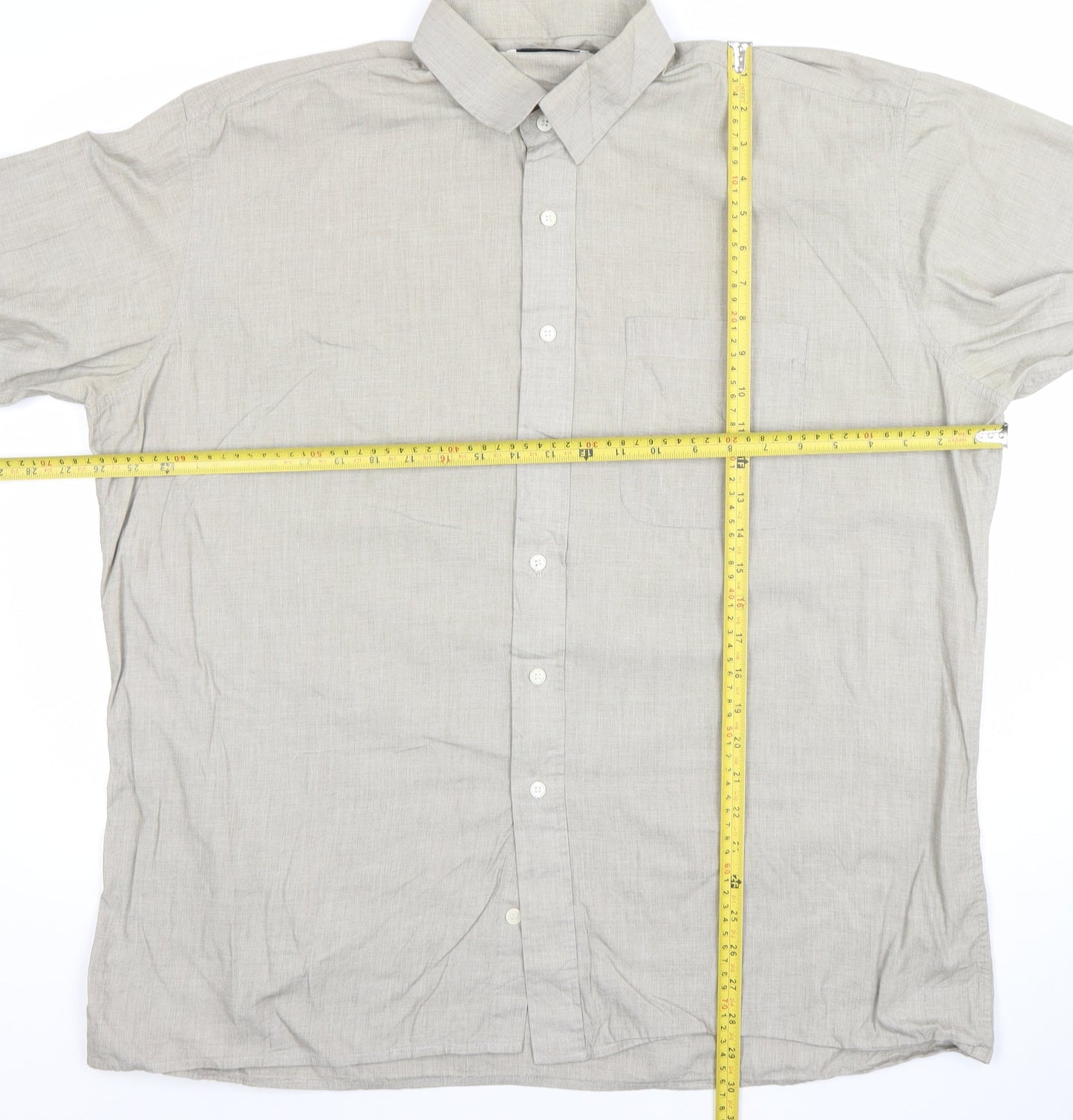 Pierre Cardin Men's Beige Long Sleeve Classic Fit Cotton Shirt 17in