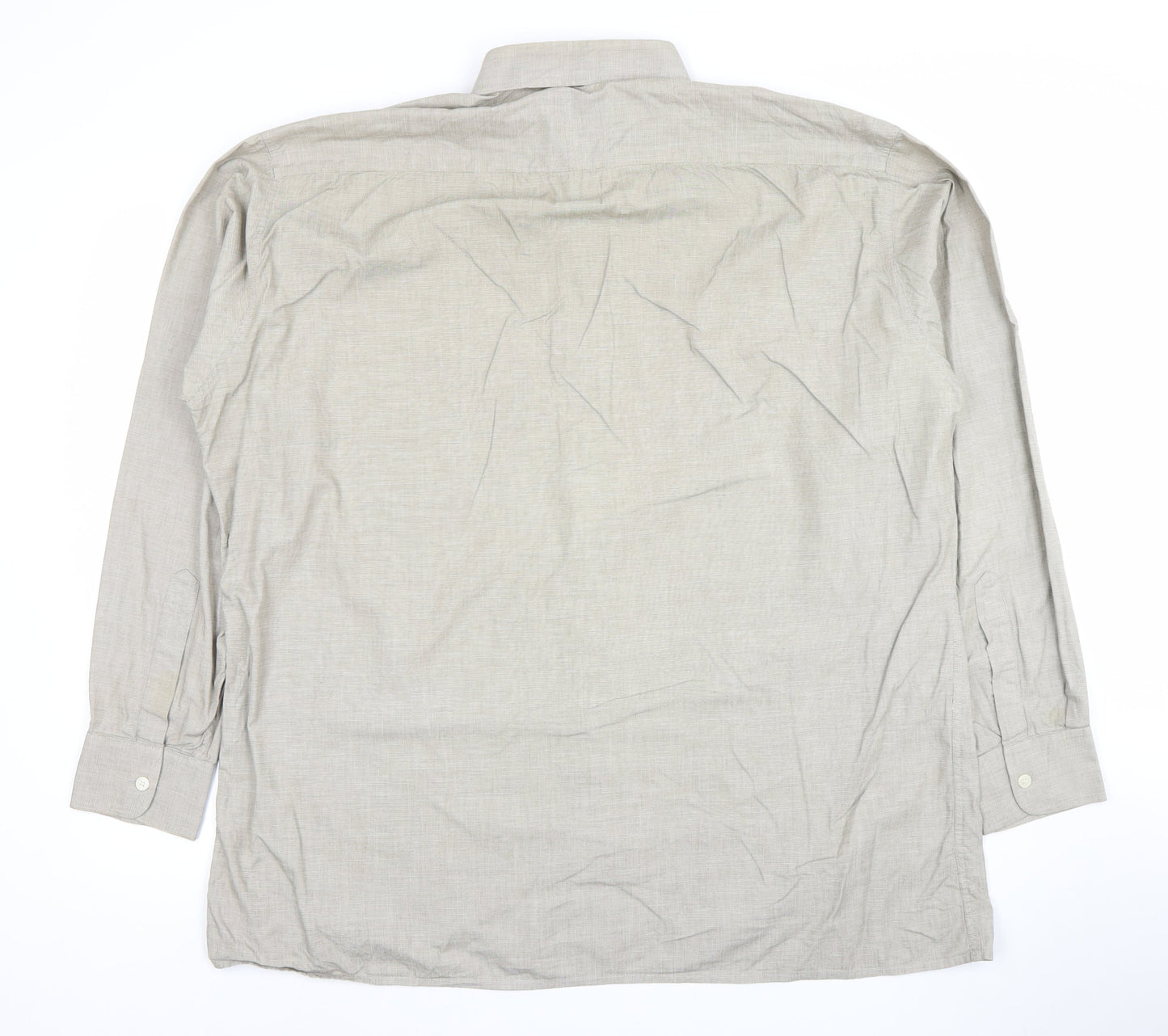 Pierre Cardin Men's Beige Long Sleeve Classic Fit Cotton Shirt 17in