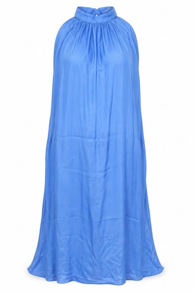 Gallery Women's Blue Halter Long Summer Dress Size M Viscose