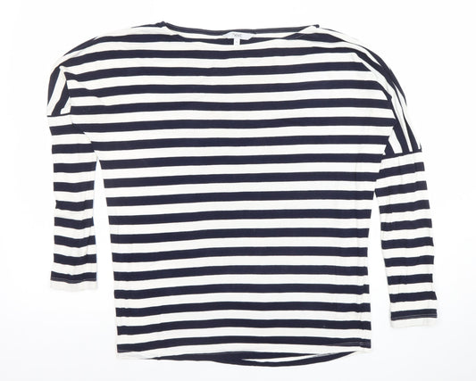 Next Women’s Blue Striped Long Sleeve Boat Neck T-Shirt Size 6