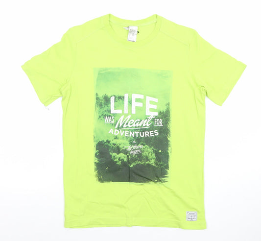 Decathlon Boys Green Adventure Graphic Cotton T-Shirt 14 Years