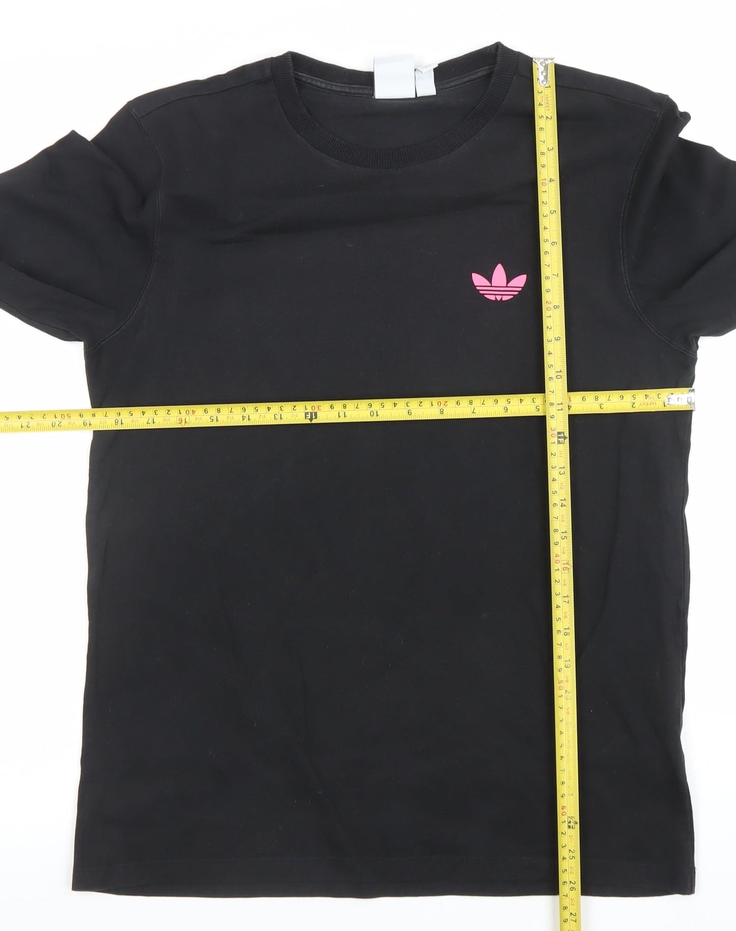 Adidas Womens Black Long Sleeve Crew Neck Sweatshirt UK 8 Cotton Logo Print