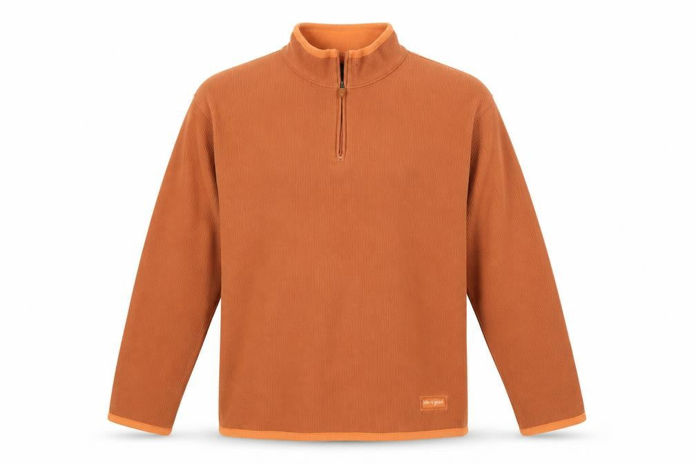 Life is good Men's Brown XL 1/4 Zip Fleece Sweatshirt