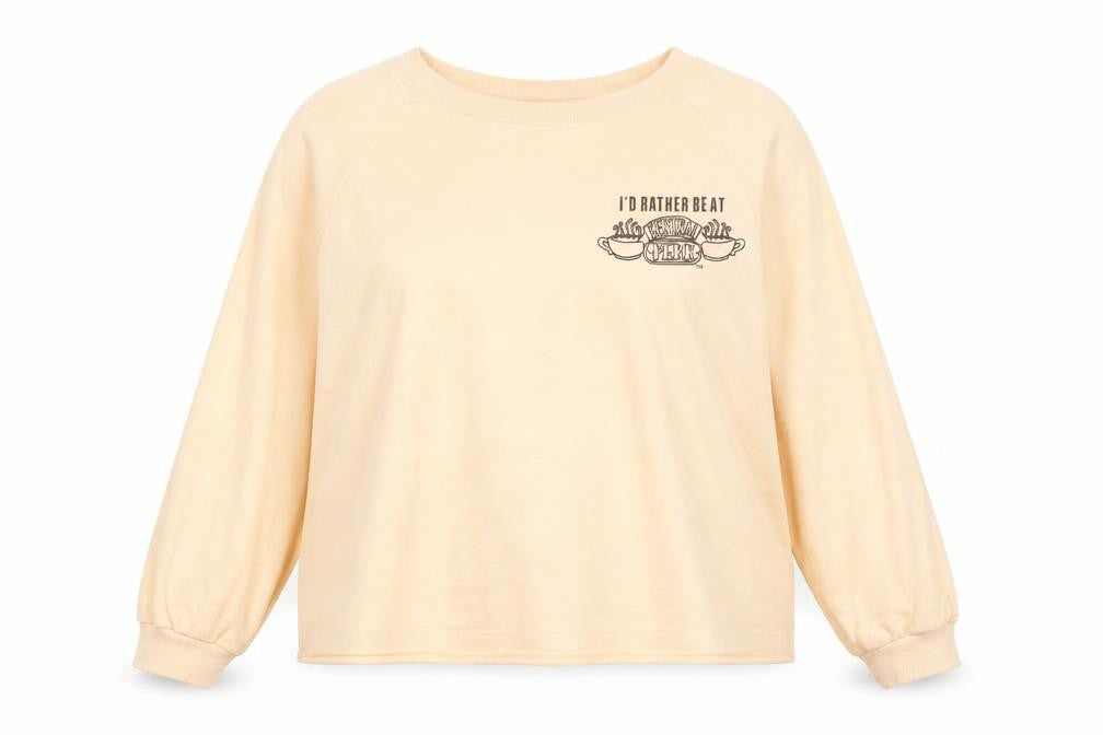 FRIENDS TV Show Women's Beige Central Perk Pullover Sweatshirt L