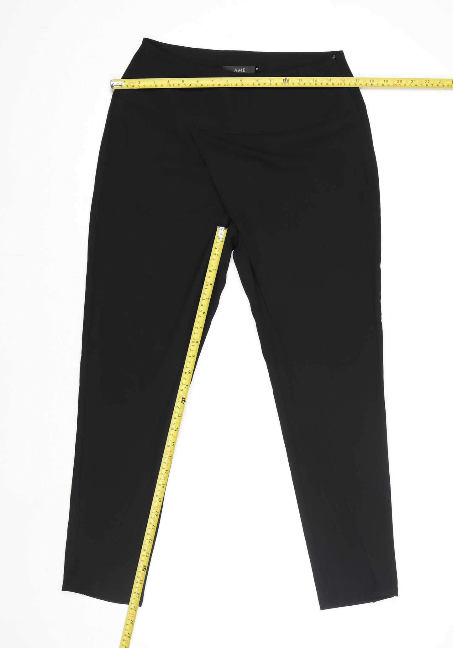 ÂME Womens Black Slim Fit Stretch Polyester Leggings M