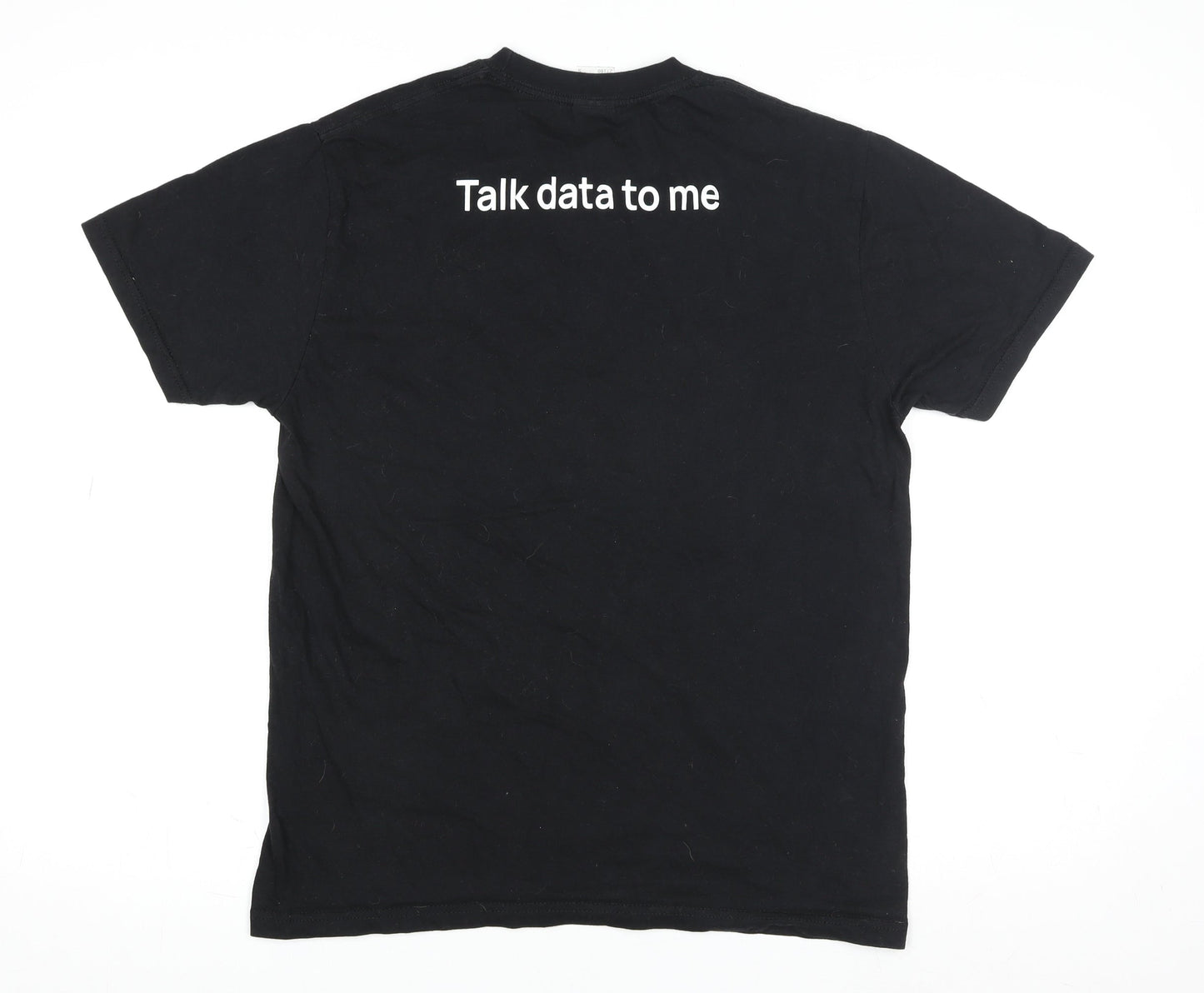 Russell Men's Black Cotton Graphic T-Shirt Funny Geek S