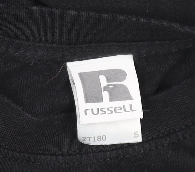 Russell Men's Black Cotton Graphic T-Shirt Funny Geek S