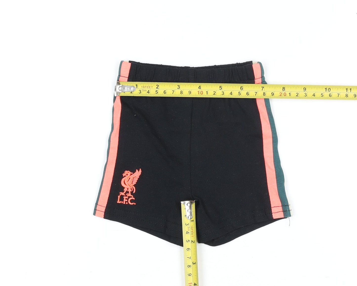 L.F.C. Unisex Baby Black Cotton Shorts 0-3 Months Elastic Waist