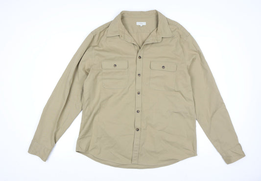 Moss Women’s Beige Cotton Blend Shirt Jacket XL Casual Lightweight