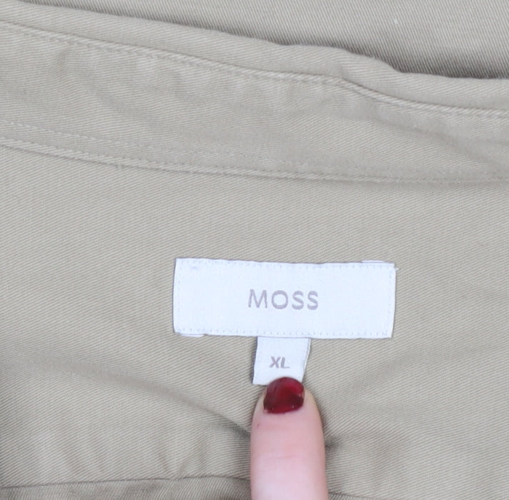 Moss Women’s Beige Cotton Blend Shirt Jacket XL Casual Lightweight
