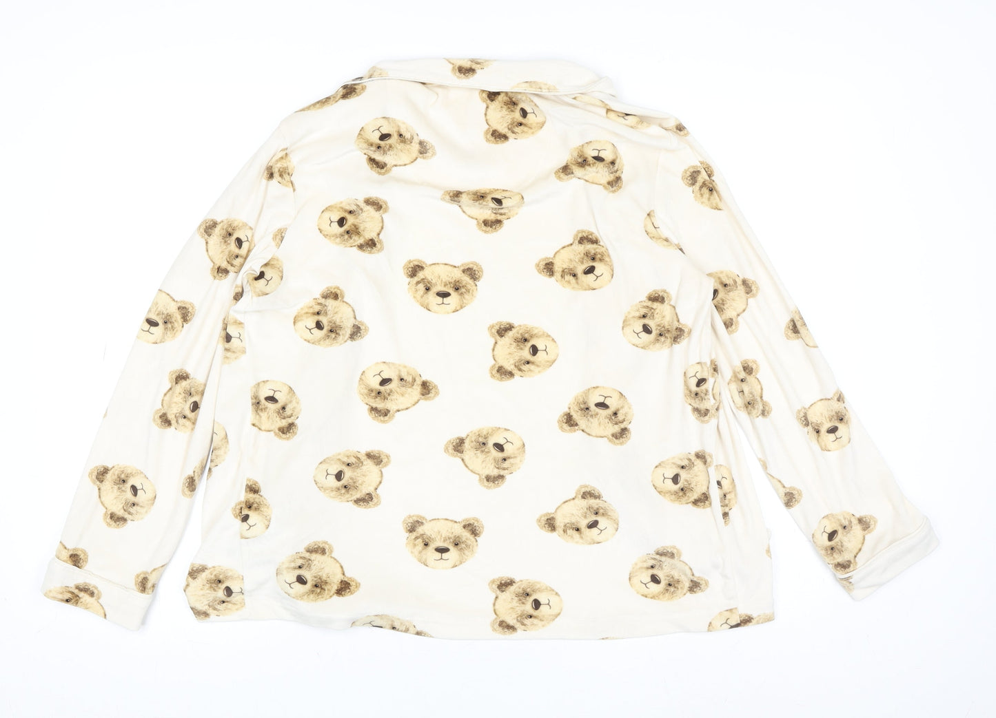 Marks and Spencer Girls Beige Teddy Bear Pyjama Set 13-14 Years Long Sleeve