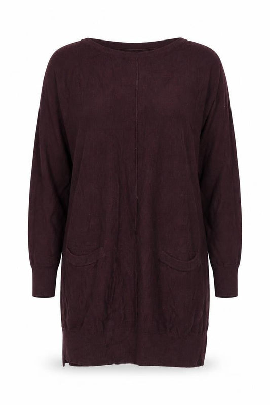 Dunnes Women’s Burgundy Long Sleeve Knit Tunic Size 12