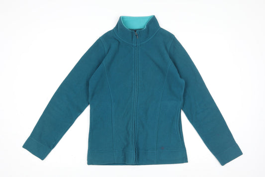 ISLE Essentials Womens Blue Fleece Full Zip Jacket Size 10-12