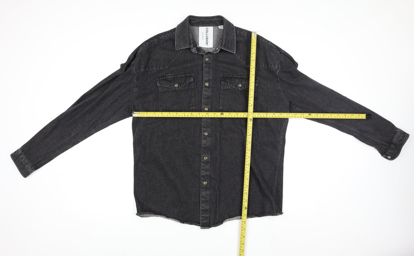 Collusion Womens Black Denim Jacket XS Casual Buttoned