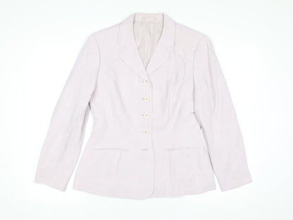 Next Womens Beige Textured Suit Jacket UK 12 Single-Breasted Blazer