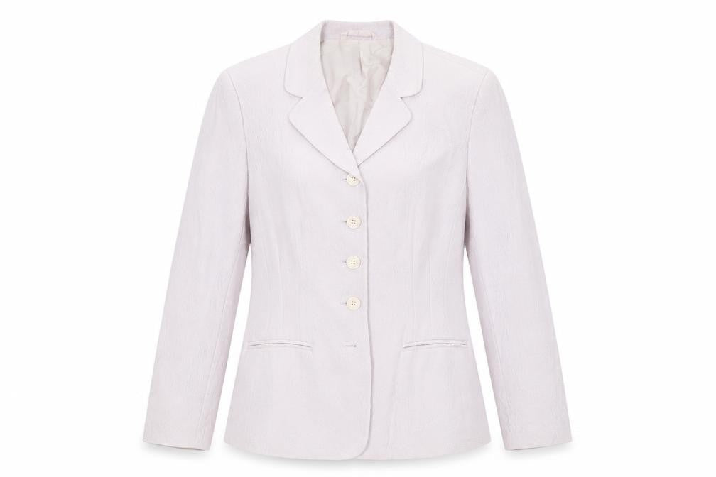 Next Womens Beige Textured Suit Jacket UK 12 Single-Breasted Blazer