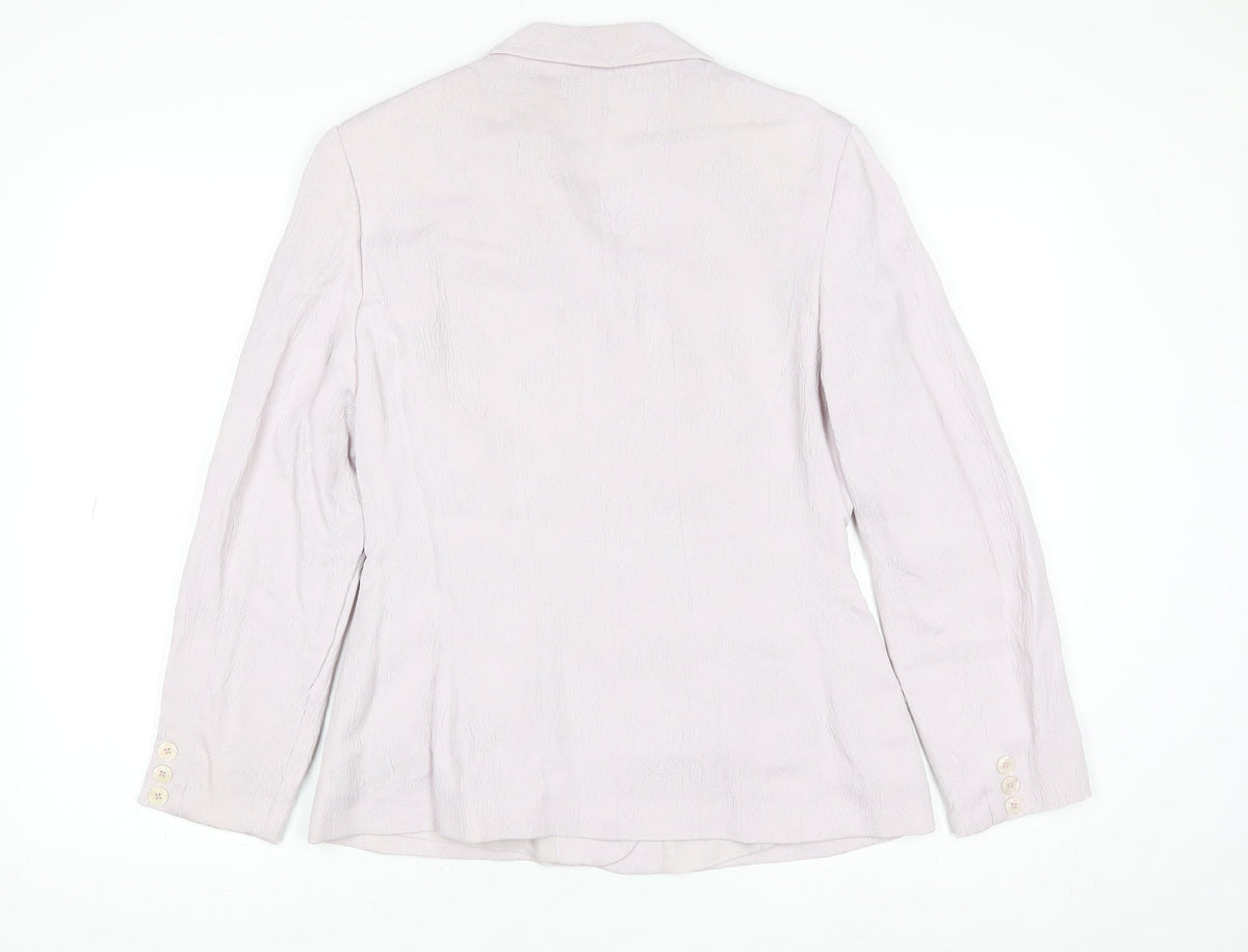 Next Womens Beige Textured Suit Jacket UK 12 Single-Breasted Blazer