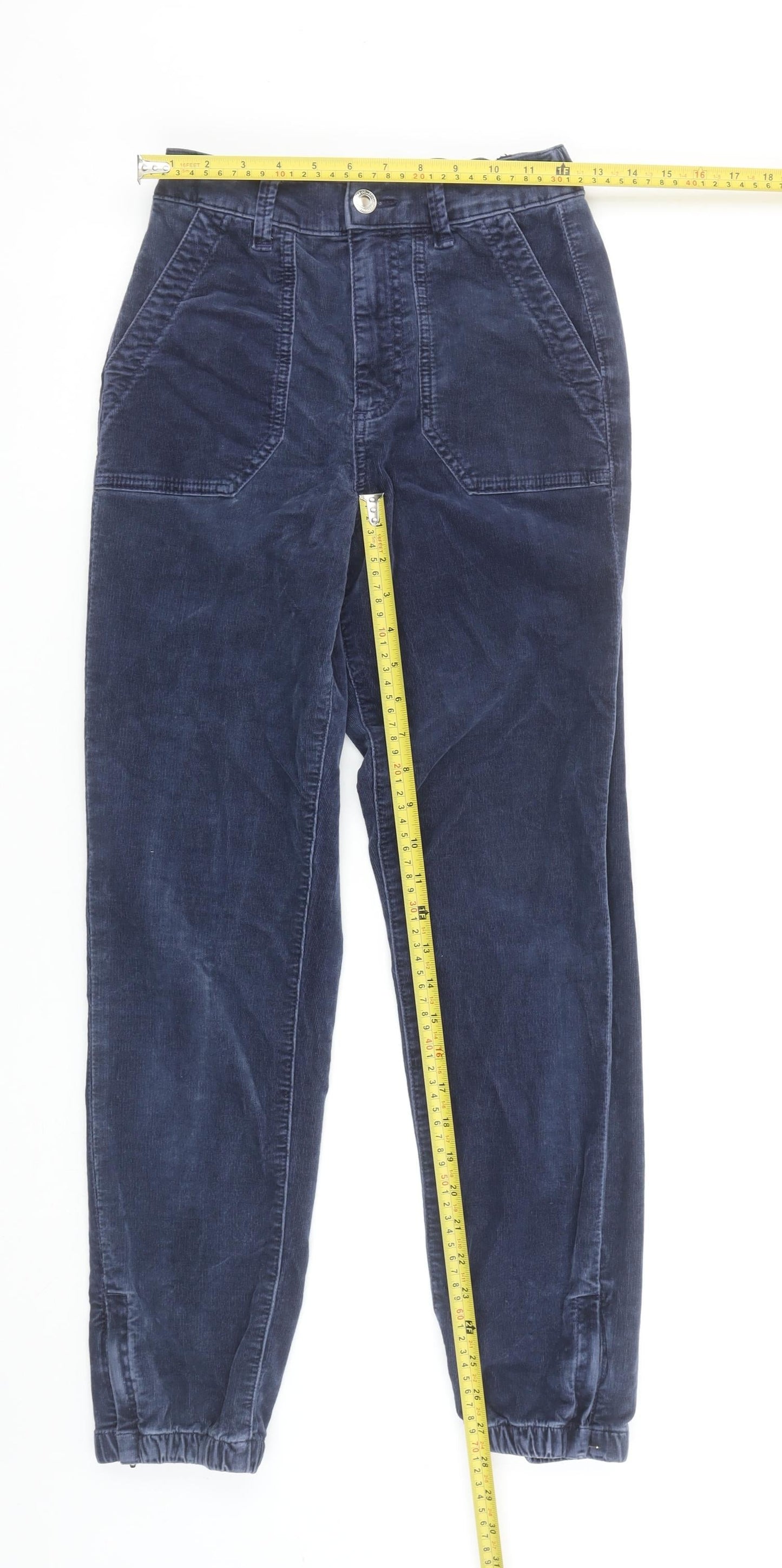 Marks and Spencer Women's Navy Corduroy Jogger Size 6 Regular