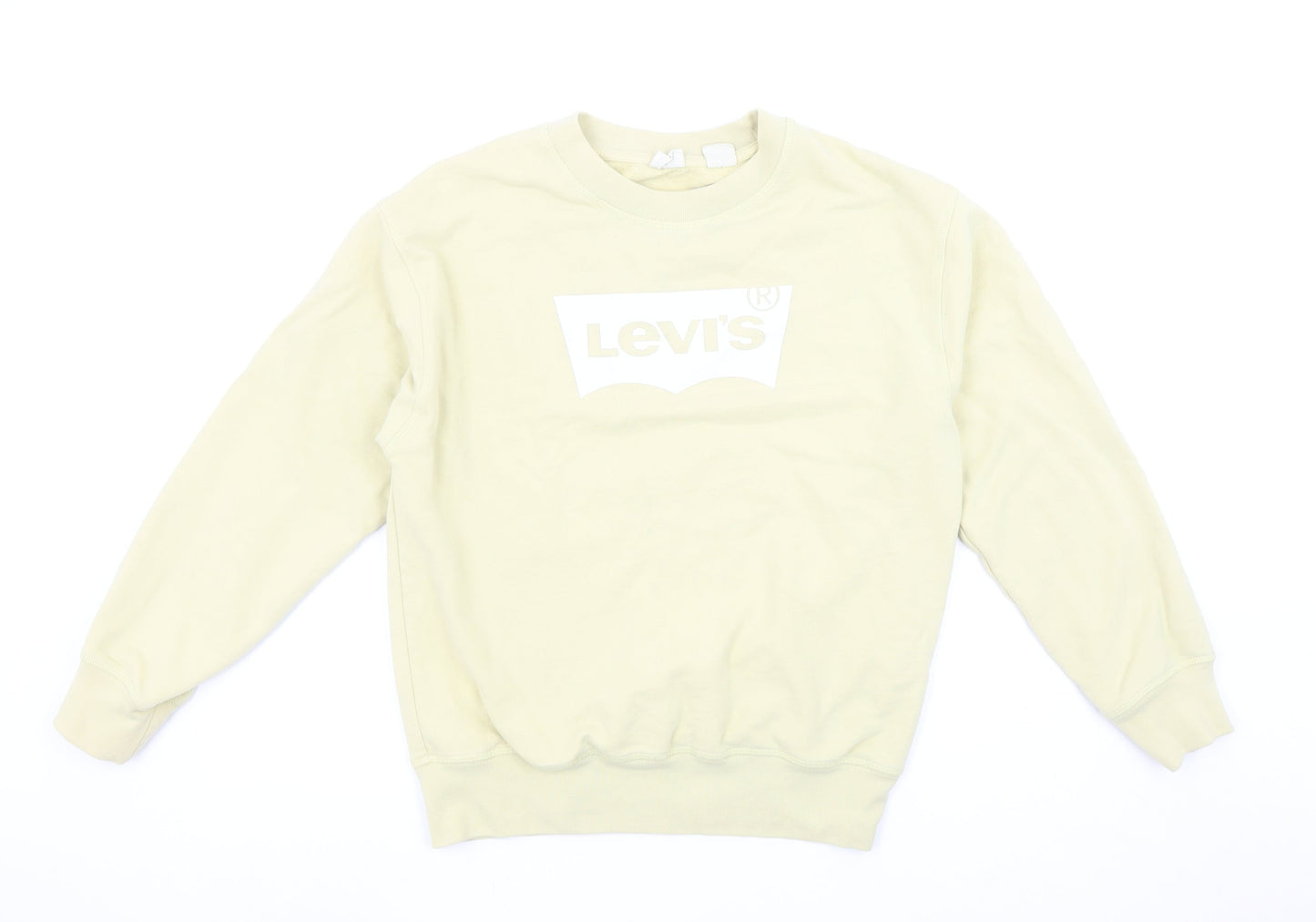 Levi's Womens Beige Crew Neck Cotton Logo Sweatshirt Size S