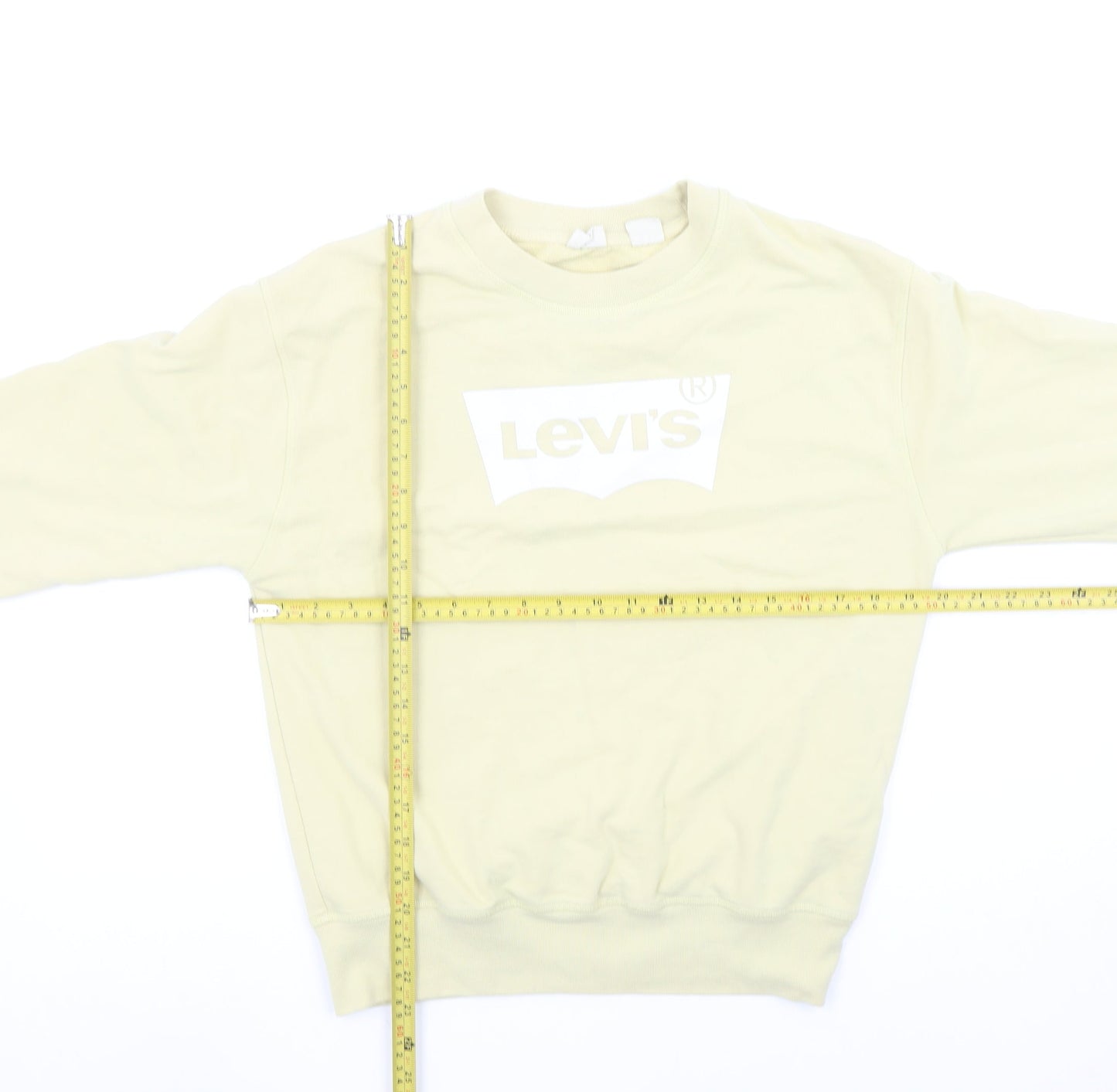 Levi's Womens Beige Crew Neck Cotton Logo Sweatshirt Size S