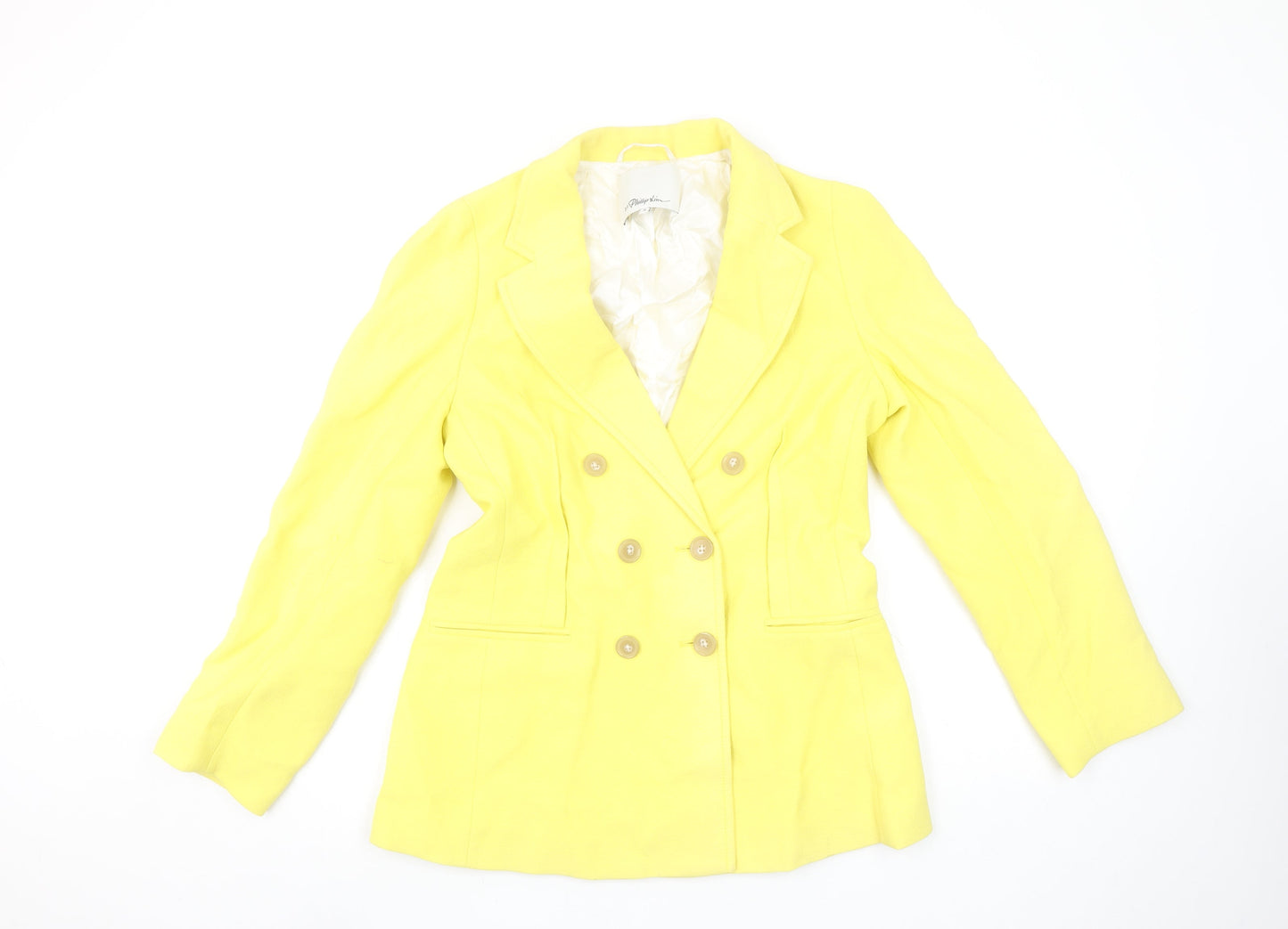 3.1 Phillip Lim Womens Yellow Double-Breasted Blazer Size 8