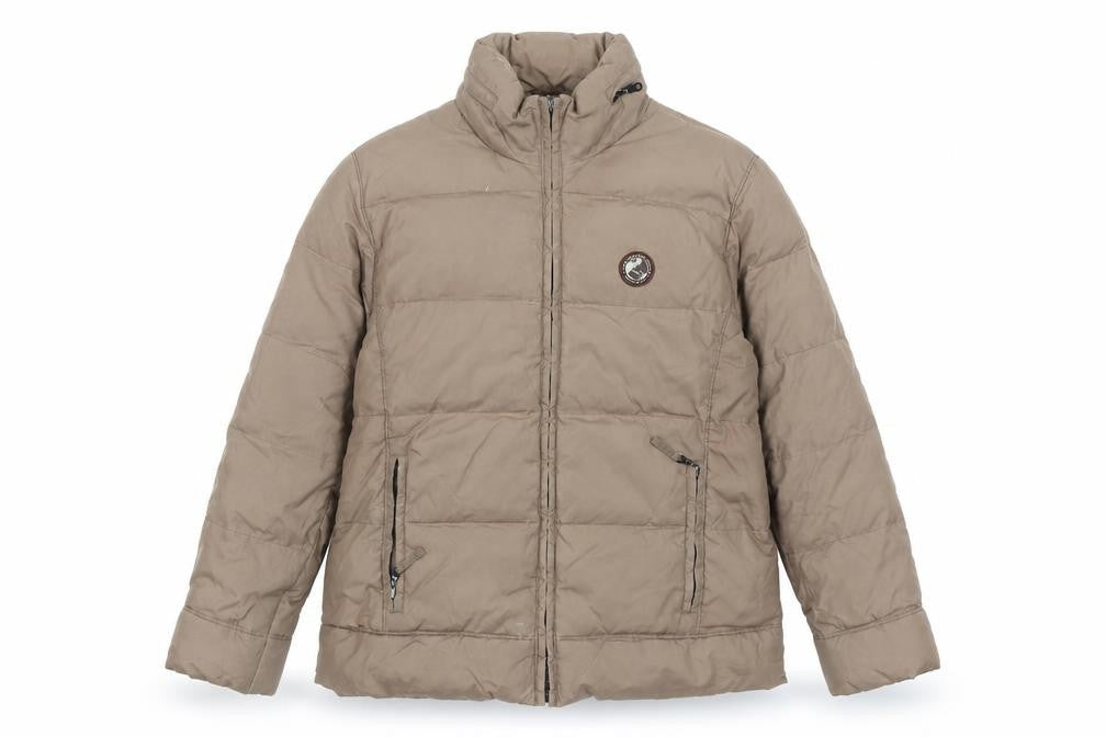Abrams Men's Brown Puffer Jacket S Down Fill Winter Coat