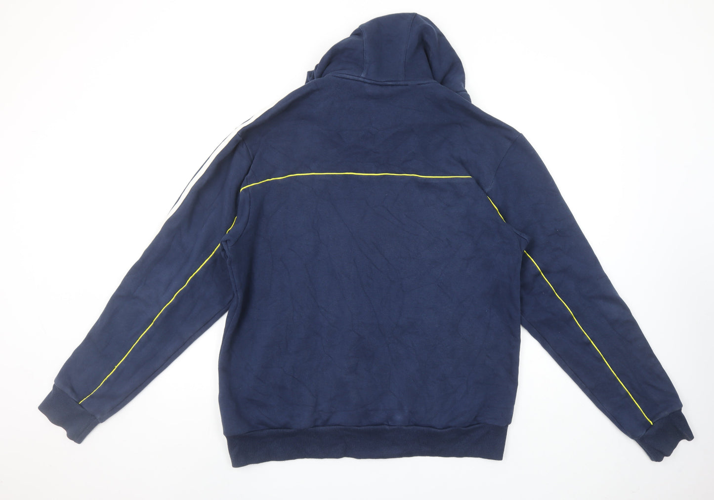 Adidas Mens Blue Full Zip Hoodie L Sports Logo Jacket